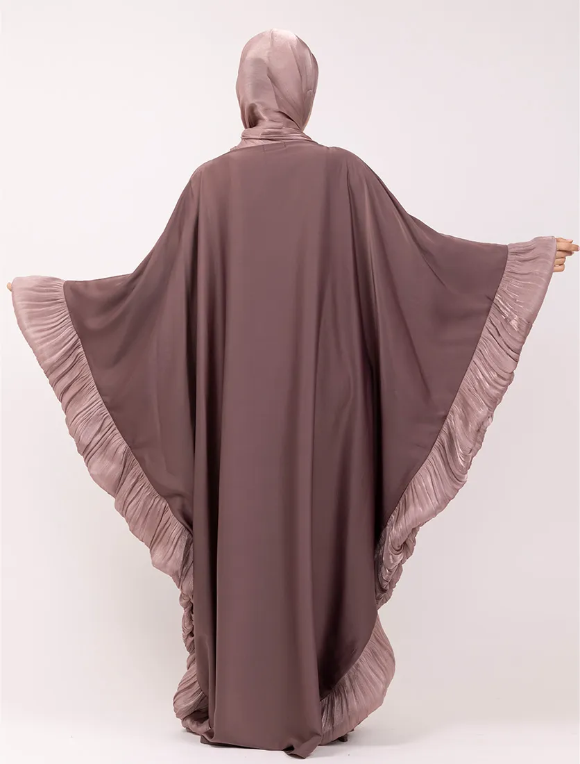 Mauve Organza Trim Kaftan